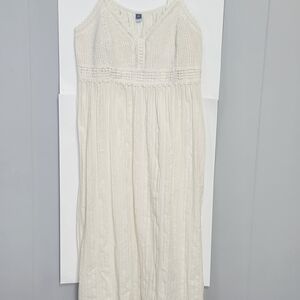 Old Navy Cream Maxi Dress with Crochet Bodice